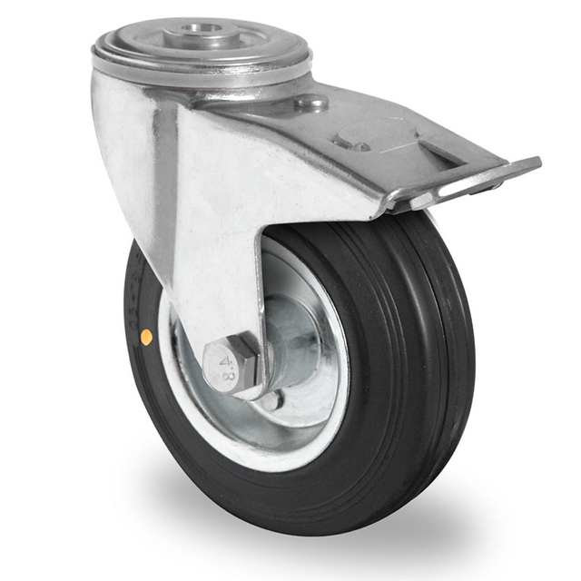 Bolt Hole Swivel Castor with Total Brake Ø 200 mm Series SWS4 (ESD) Roller Bearing
