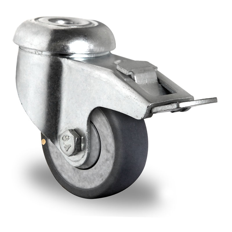 Bolt Hole Swivel Castor with Total Brake Ø 50 mm Series P2T2 (ESD) Plain Bearing