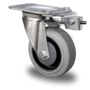 Swivel Castor with Central Directional Locking System Ø 125 mm Series P2D2 Ball Bearing