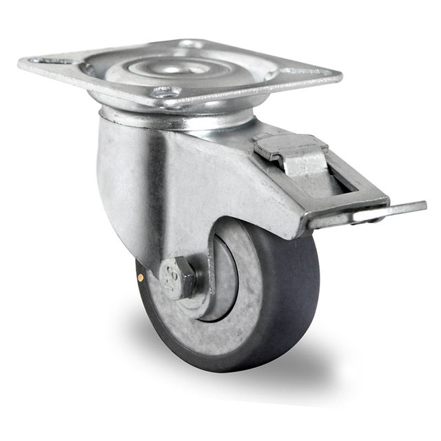 Swivel Castor with Total Brake Ø 75 mm Series P2T2 (antistatic) Plain Bearing