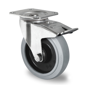 Swivel Castor with Total Brake Ø 100 mm Series R4E2 Single Ball Bearing