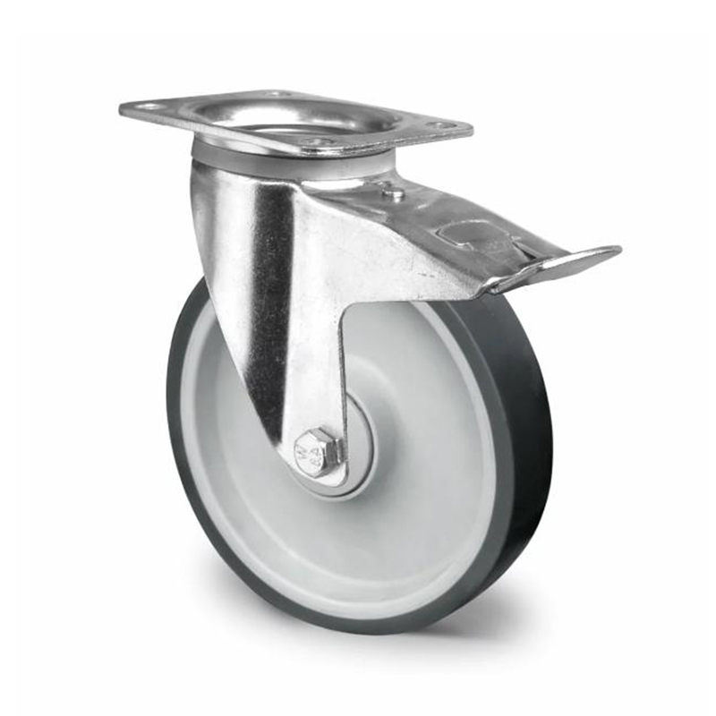 Swivel Castor with Total Brake Ø 160 mm Series P2V2 Single Ball Bearing
