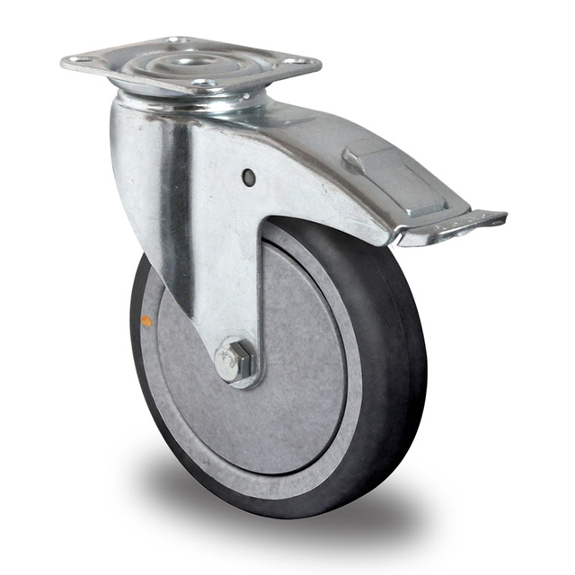 Swivel Castor with Total Brake Ø 100 mm Series P2T2 (ESD) Ball Bearing