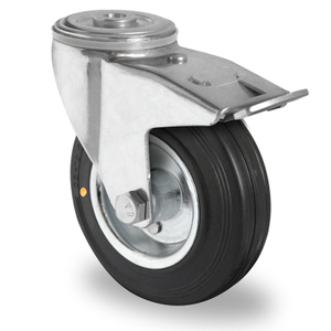 Bolt Hole Swivel Castor with Total Brake Ø 100 mm Series SWS4 (ESD) Roller Bearing