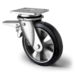 Swivel Castor with Front Brake Ø 125 mm Series BAF4 Double Ball Bearing