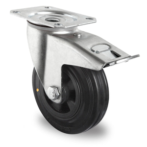 Swivel Castor with Total Brake Ø 200 mm Series P4S4 (ESD) Roller Bearing