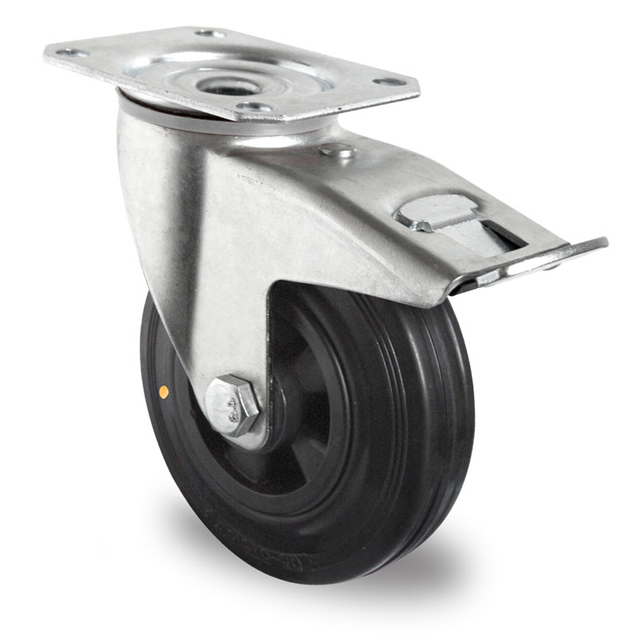 Swivel Castor with Total Brake Ø 100 mm Series P4S4 (ESD) Roller Bearing