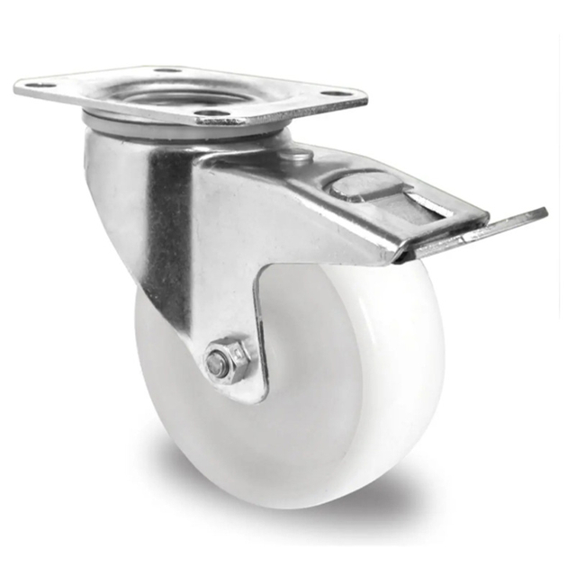 Swivel Castor with Total Brake Ø 80 mm Series P0P0 Plain Bearing